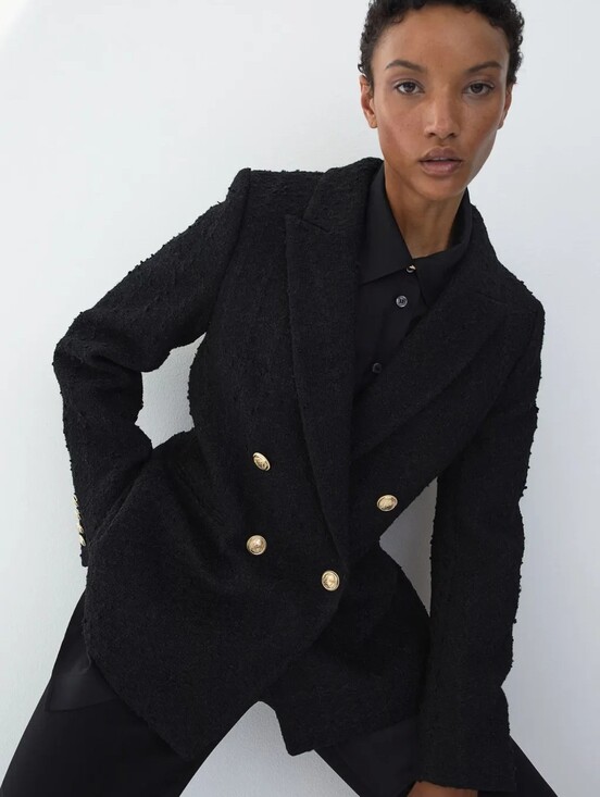 H&M Jackets & Blazers - H&m Textured Woven Blazer Sz M Black. Nwt